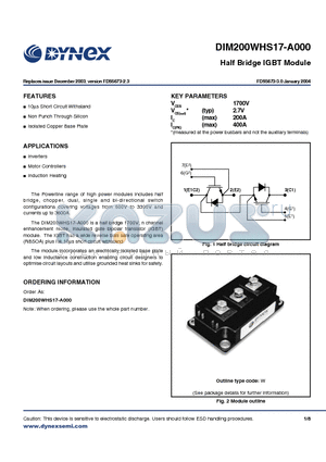 DIM200WHS17-A000 datasheet - Half Bridge IGBT Module