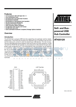 AT43312A datasheet - Self- and Bus-Bus-powered USB Hub Controller