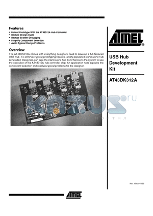 AT43DK312A datasheet - USB Hub Development Kit