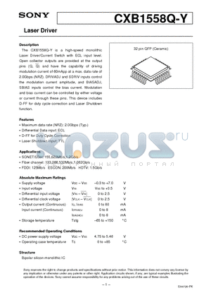 CXB1558Q-Y datasheet - Laser Driver