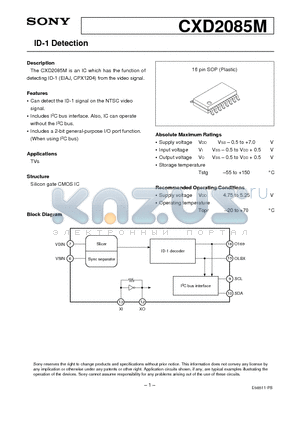 CXD2085M datasheet - ID-1 Detection