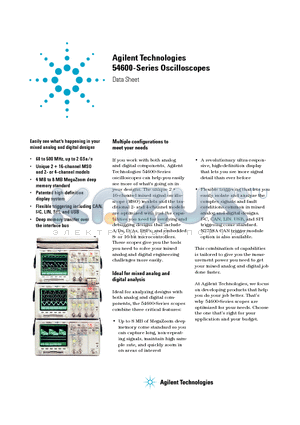 54622A datasheet - 54600-Series Oscilloscopes