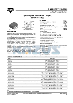 BRT22F-X006 datasheet - Optocoupler, Phototriac Output, Zero Crossing