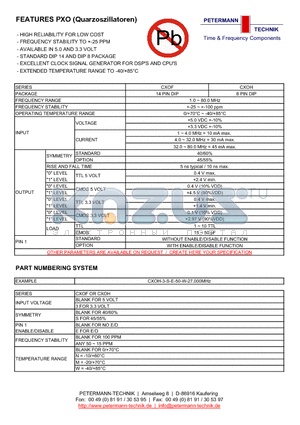 CXOF datasheet - HIGH RELIABILITY FOR LOW COST