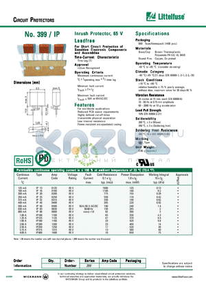 399IP13000 datasheet - CIRCUIT PROTECTORS