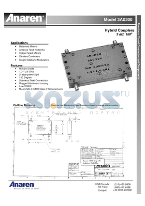 3A0200 datasheet - Hybrid Couplers