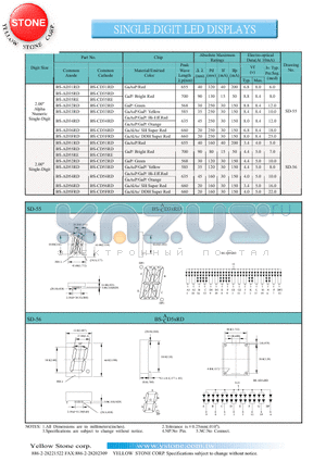 BS-CD35RD datasheet - SINGLE DIGIT LED DISPLAYS