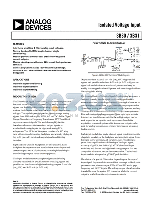 3B31-02 datasheet - Isolated Voltage Input