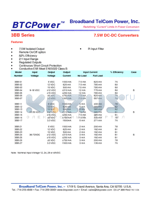 3BB-14 datasheet - 7.5W DC-DC Converters