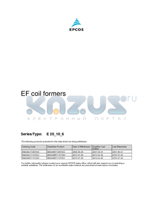 B66206J1106T001 datasheet - EF coil formers