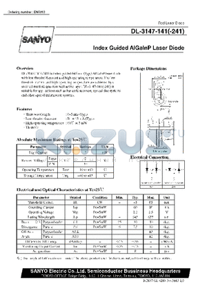 DL-3147-241 datasheet - Index Guided AlGalnP Laser Diode