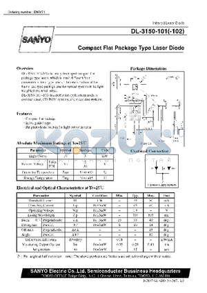 DL-3150-101 datasheet - Compact Flat Package Type Laser Diode