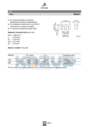 B66303 datasheet - E 5 Core