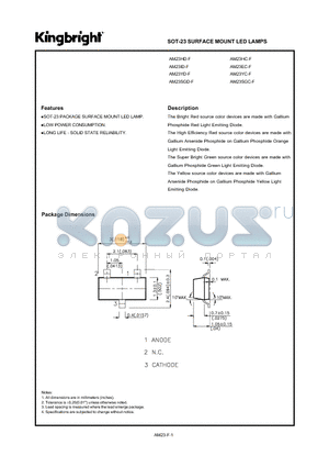 AM23HD-F datasheet - SOT-23 SURFACE MOUNT LED LAMPS
