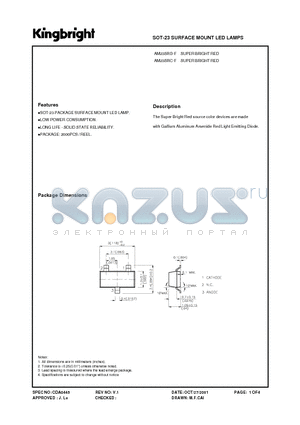 AM23SRC-F datasheet - SOT-23 SURFACE MOUNT LED LAMPS