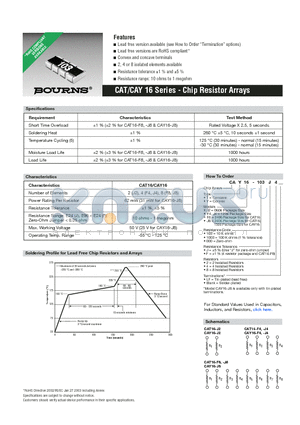 CAT16-000J8LF datasheet - Chip Resistor Arrays