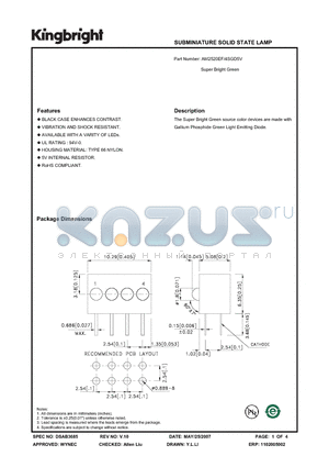 AM2520EF/4SGD5V datasheet - SUBMINIATURE SOLID STATE LAMP