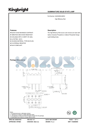 AM2520EG-4ID5V datasheet - SUBMINIATURE SOLID STATE LAMP