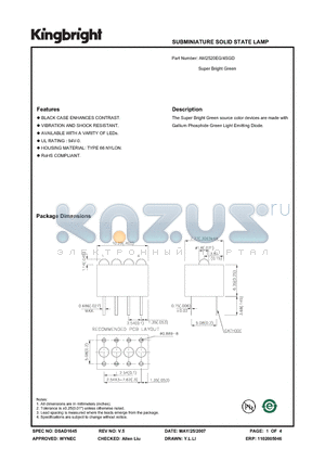 AM2520EG-4SGD datasheet - SUBMINIATURE SOLID STATE LAMP