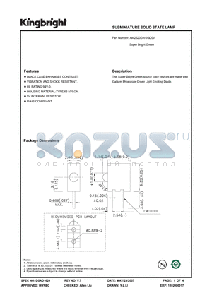 AM2520EH-SGD5V datasheet - SUBMINIATURE SOLID STATE LAMP