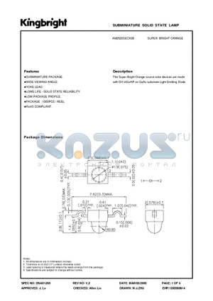 AM2520SECK08 datasheet - SUBMINIATURE SOLID STATE LAMP