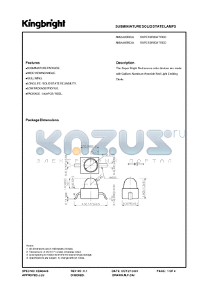 AM2520SRC03 datasheet - SUBMINIATURE SOLID STATE LAMPS