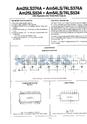 AM25LS374APC datasheet - 8-Bit Registers with Three-State Outputs