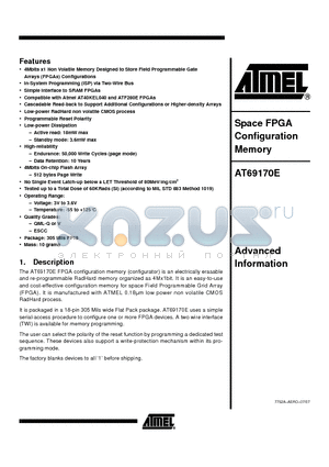 AT69170E-DX-ESCC datasheet - Space FPGA Configuration Memory