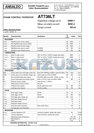 AT738LT datasheet - PHASE CONTROL THYRISTOR