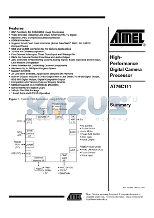 AT76C111 datasheet - High-Performance Digital Camera Processor