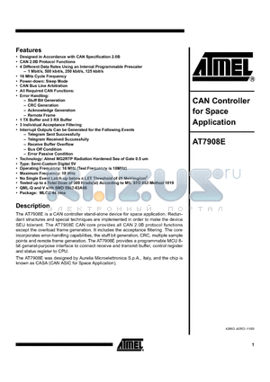 AT7908EJL-E datasheet - CAN Controller for Space Application