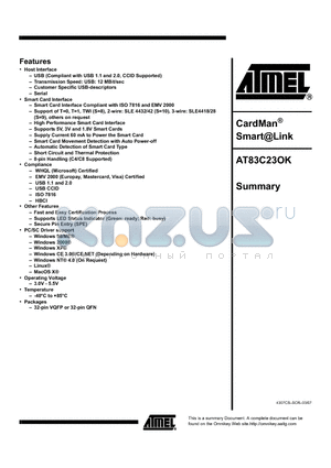 AT83C23OK datasheet - CardMan^ Smart@Link