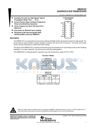 AM26S10CN datasheet - QUADRUPLE BUS TRANSCEIVERS