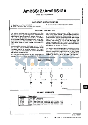 AM26S12 datasheet - QUAD BUS TRANSCEIVERS