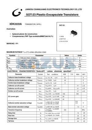 3DK2222A-SOT-23 datasheet - TRANSISTOR ( NPN )
