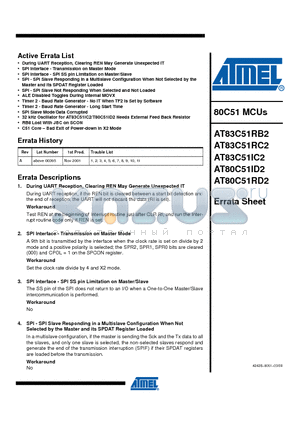 AT83C51RB2 datasheet - 80C51 MCUs