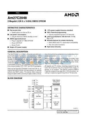 AM27C2048-120JI5 datasheet - 2 Megabit (128 K x 16-Bit) CMOS EPROM