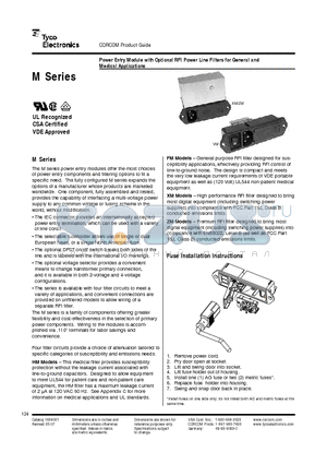 3EXM4S datasheet - Power Entry Module with Optional RFI Power Line Filters for General and Medical Applications