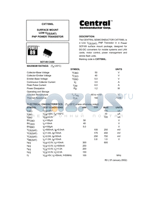 CXT7090L datasheet - SURFACE MOUNT LOW VCE(SAT) PNP POWER TRANSISTOR