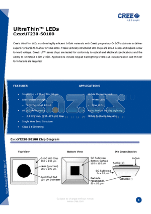 CXXXUT230-S0100 datasheet - UltraThin LEDs