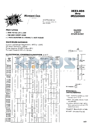 3EZ140D5 datasheet - SILICON 3 WATT ZENER DIODES