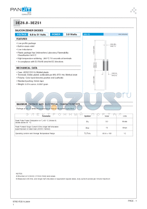 3EZ19 datasheet - SILICON ZENER DIODES