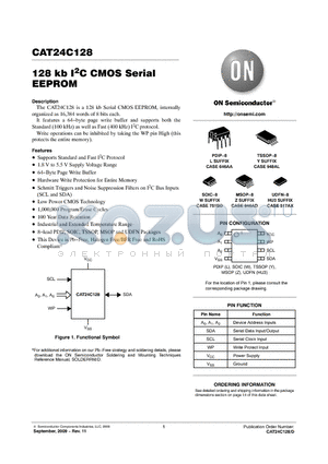 CAT24C128YE-GT3 datasheet - 128 kb I2C CMOS Serial EEPROM