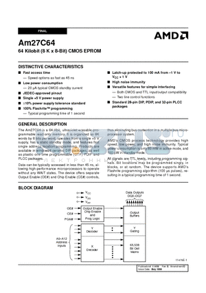 AM27C64-200DIB datasheet - 64 Kilobit (8 K x 8-Bit) CMOS EPROM