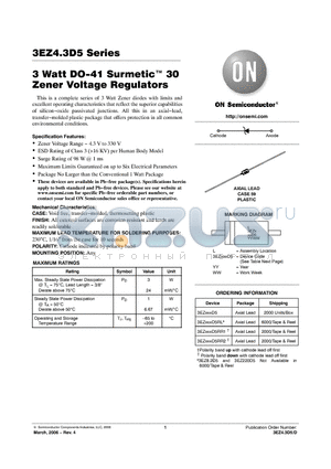 3EZ330D5 datasheet - 3 Watt DO−41 Surmetic 30 Zener Voltage Regulators