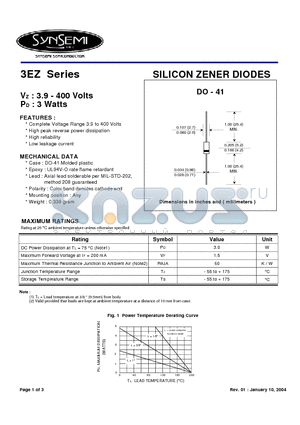 3EZ330D5 datasheet - SILICON ZENER DIODES