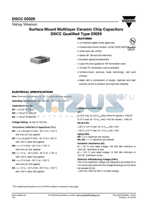 03029-BXXXXZKZ datasheet - Surface Mount Multilayer Ceramic Chip Capacitors DSCC Qualified Type 03029