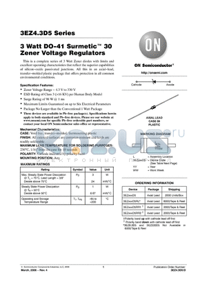 3EZ39D5 datasheet - 3 Watt DO−41 Surmetic 30 Zener Voltage Regulators