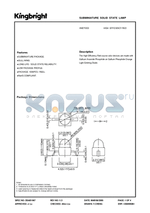 AM27ID03 datasheet - SUBMINIATURE SOLID STATE LAMP
