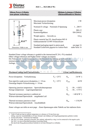 3EZ68 datasheet - Silicon-Power-Z-Diodes (non-planar technology)